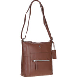 Versatile Leather Shoulder Bag Cognac: Bondoran