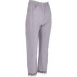 Womens 60's Hippy Leather Jeans Lilac: 479