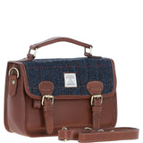 Ashwood Leather & Harris Tweed® Cloth Satchel Bag Tan/Mcload: TW-68-11-TN