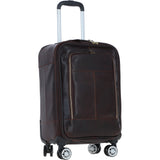 Premium Leather Trolley Suitcase Brown: pl-52