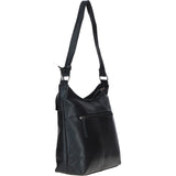 Chic Leather Shoulder Bag & Secure Zip Closure Black: Antrim