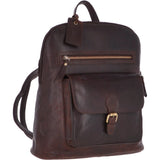 Large Vintage Leather Backpack Brandy  – G28