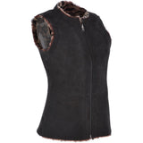 Reversible Suede And Leopard Print Sheepskin Gilet Leo/Brown: KB 709