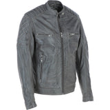 Ashwood Premium Leather Mens Vintage Biker Jacket Gray: AWM-N2