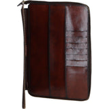 Premium Leather zip up Document Holder Chestnut: LF-173