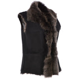 Reversible Toscana Suede Leather Gilet Black: KB-42
