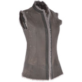 Toscana Suede Leather Gilet Grey : Kachina