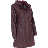 Stylish Ashwood Leather Ladies Three Quarter Jacket Burgundy: Emilia