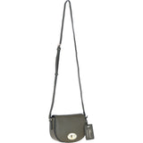 Real Leather Saddle Crossbody Bag Olive: 63753