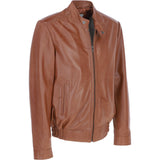 Ashwood Men's Genuine Leather Bomber Jacket Tan: AW-2255