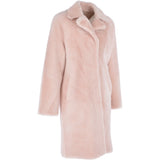 3/4 Long Shearling Fur Coat Baby Pink: 20081-G-T4