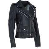 Ashwood Women's Leather Biker Jacket Black: AWL-124