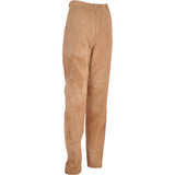 Womens Suede Leather Trousers Sand/Sue: 766 TROUSERS