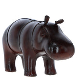 Handcrafted Leather Hippo Decorative Ornament Chestnut: lf-169