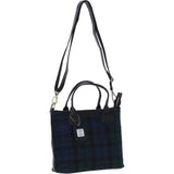 Versatile Ashwood Leather & Harris Tweed® Cloth Shoulder Bag Black/Watch: TW-22-03-BW