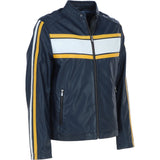 Ashwood Leather Men’s Racing Stripe Jacket Navy: Lambert sp