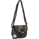 Ashwood Leather & Harris Tweed® Cloth Saddle Bag Brown/Mcload: TW-26-01-BM
