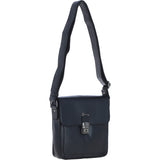 Ashwood Leather Medium Men's Buckle Crossbody Bag Black: S-61