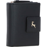 Ashwood Leather RFID Secure Wallet/Purse with Zip and Stud Closure Black: X-30