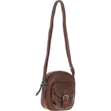 Ashwood Leather Women’s Round Buckle Crossbody Bag Chestnut: S-30