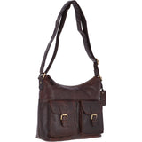 Vintage Two Pocket Leather Shoulder Bag Brandy – G21