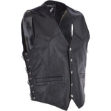 Men's Leather  Laced Waistcoat Black: W/COAT LACE PLAIN
