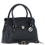 Premium Leather Shoulder Bag with Detachable Crossbody Strap Black: Y-56