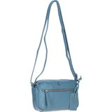 Compact Leather Shoulder & Crossbody Bag Avio Blue: Cork