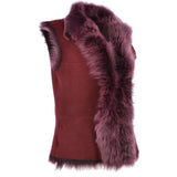 Reversible Toscana Suede Leather Gilet Burgandy: KB-42