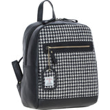 Authentic Ashwood Leather & Harris Tweed® Cloth Backpack Black/White: TW-28-12-BW