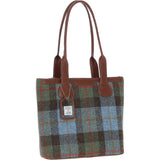 Ashwood Leather & Harris Tweed® Cloth Genuine Leather Shoulder Bag Tan/Mcload: TW-23-02-TM