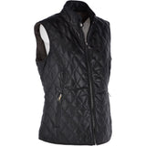 Diamond Quilted Leather Gilet Black: RIGDEN GILLET