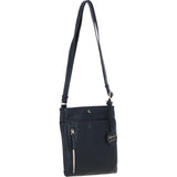 Exquisite Genuine Leather Crossbody Flat Bag with Golden Accents Black: 64255