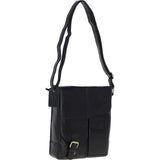 Elegant Ashwood Leather Unisex Crossbody Bag Black: G-19