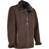 Leather Sheepskin Flying Jacket Brown: Anton