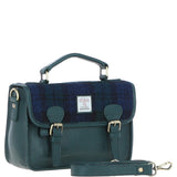 Ashwood Leather & Harris Tweed® Cloth Satchel Bag Green/Watch: TW-68-18-GW