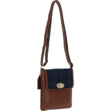 Ashwood Leather & Harris Tweed® Cloth Twist Lock Crossbody Bag Tan/Watch: TW-31-04-TW