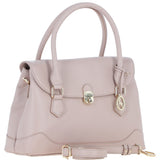 Premium Leather Shoulder Bag with Detachable Crossbody Strap Beige: Y-56