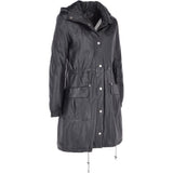 Leather Duffle Leather Coat Black/app: TINA