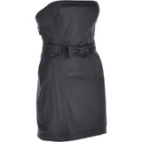 Women's Leather Bandeau Mini Dress Black: BOOBTUBE DRESS