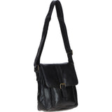 Elegant Leather Messenger Bag with Adjustable Strap Black: TL-003