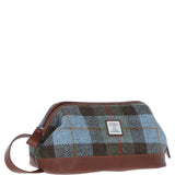 Ashwood Leather & Harris Tweed® Cloth Unisex Washbag Tan/Mcload:  TW-40-02-TM
