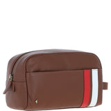 Gabicci Leather Washbag With Striped Tan: GB-64953