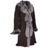 3/4 Length Toscana Suede Leather Coat Brown: KB 466