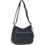 Ashwood Leather Ladies Hobo Shoulder Bag Black: Shannon