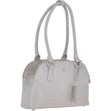 Crocodile Print Long Handled Three Section Tote Bag Grey Croc – 62730
