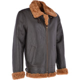 Soft Sheepskin Pilot Jacket Brown/ Dark Ginger: KE B3
