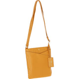Ashwood Curve  Zip Top Leather Cross Body Bag Mustard: 64640/curve