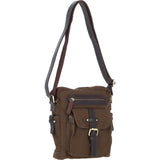 Fenland Canvas & Leather Crossbody Bag Brandy/green: FEN-752