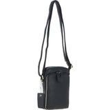 Leather Crossbody Smartphone Bag Black: K-41